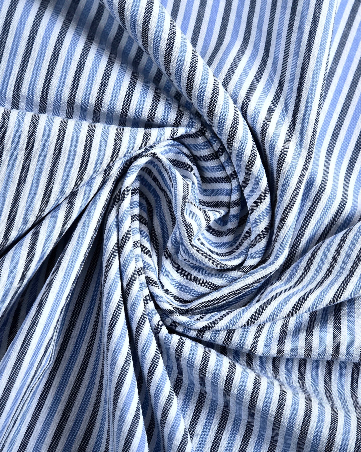 Dark Blue With Black Stripes On White Shirt