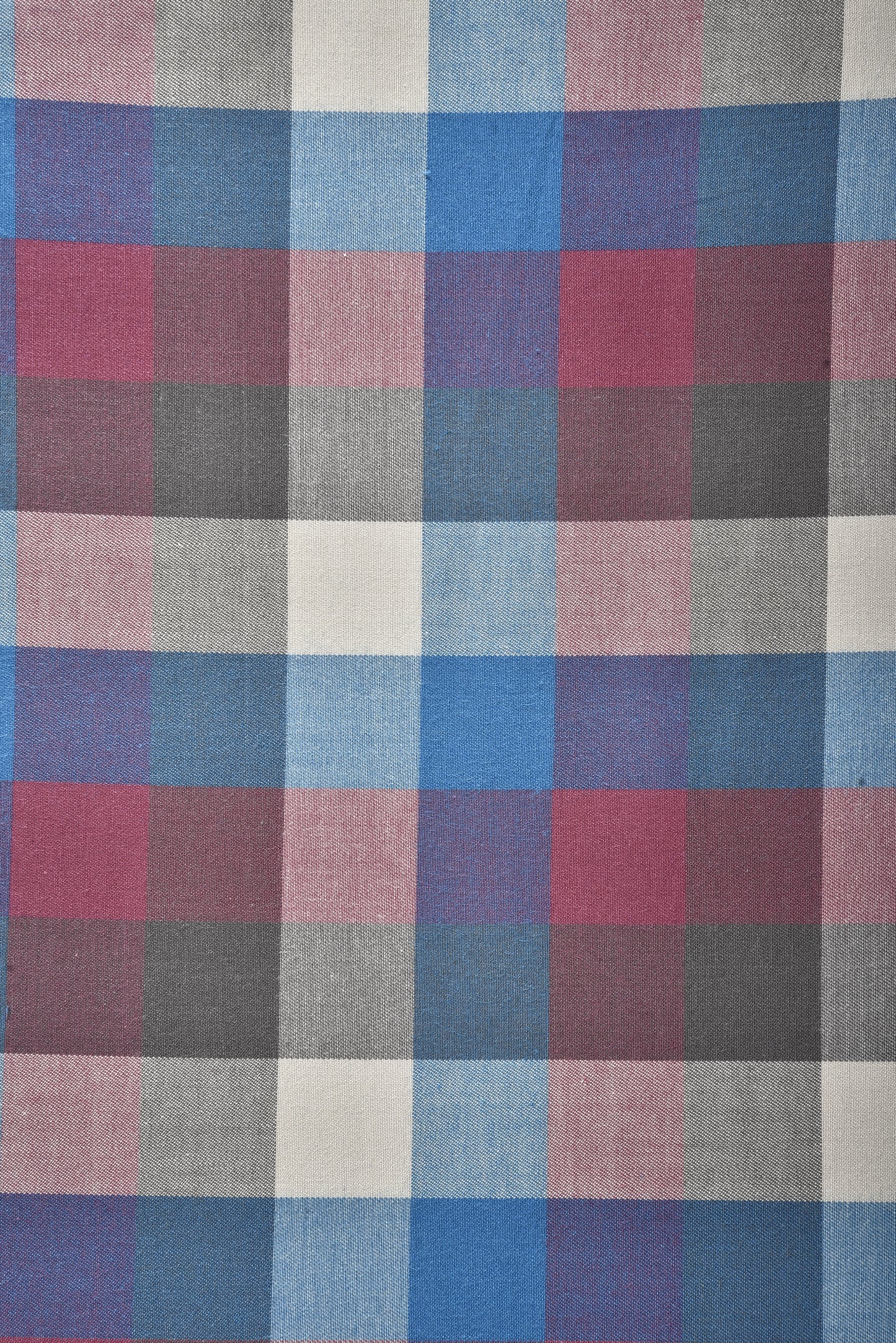 Pink Blue Brown Macro Checks Twill