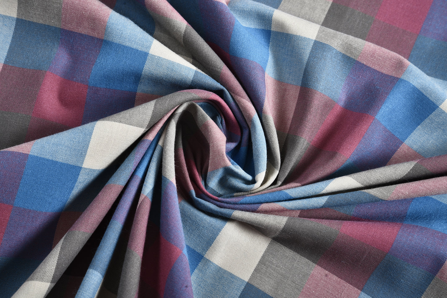 Pink Blue Brown Macro Checks Twill