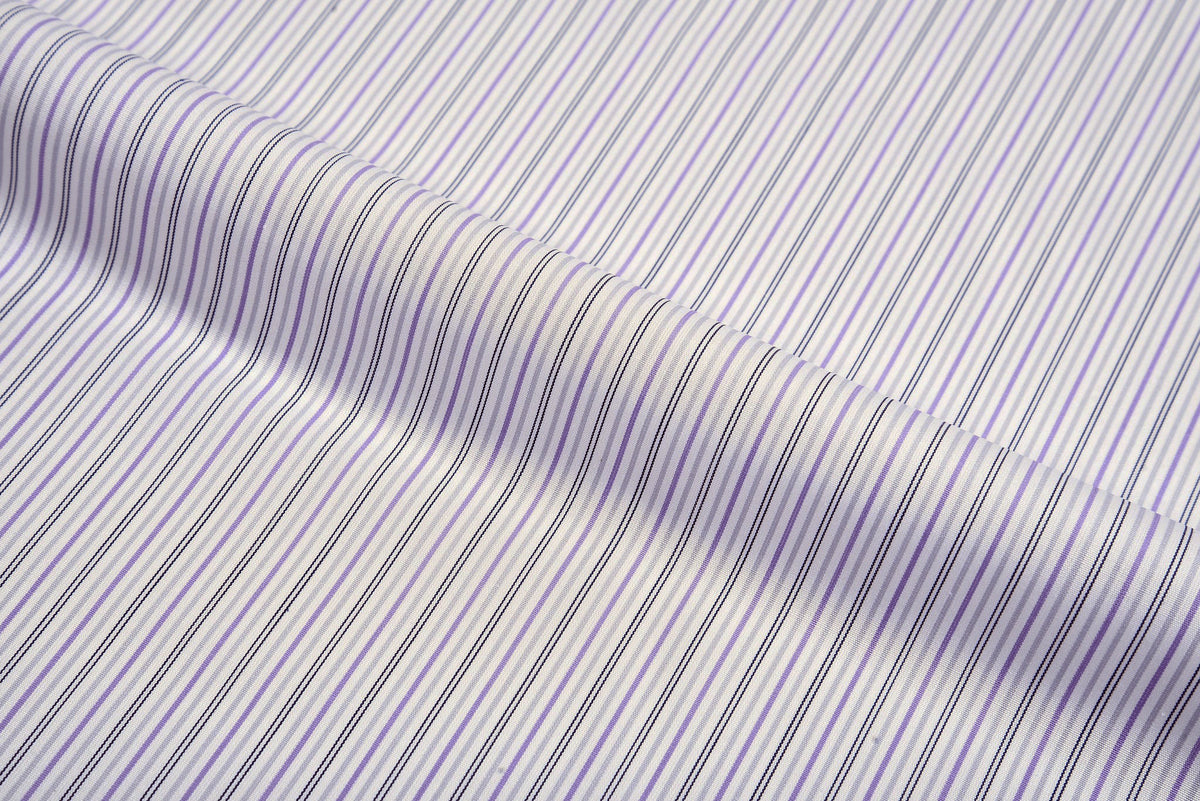 Alumo Light Grey And Purple Thin Navy Stripes - 3