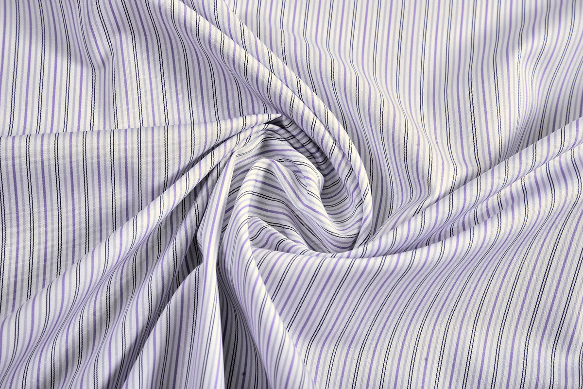 Alumo Light Grey And Purple Thin Navy Stripes - 4
