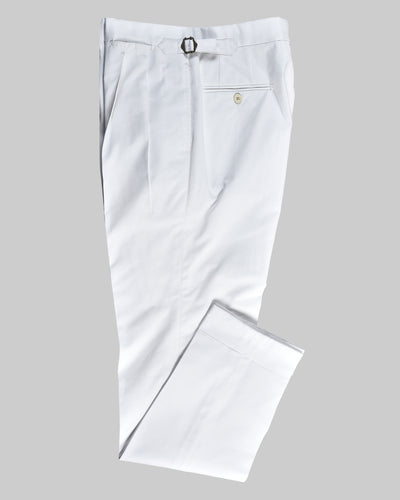White Cotton Twill Dress Pant