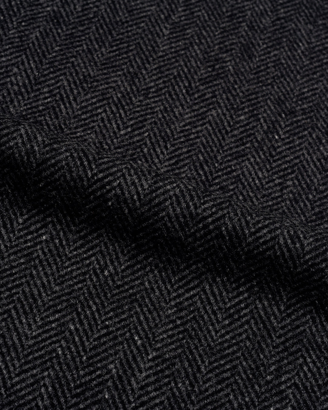 EThomas Wool Cashmere: Dark Grey Herringbone - 9