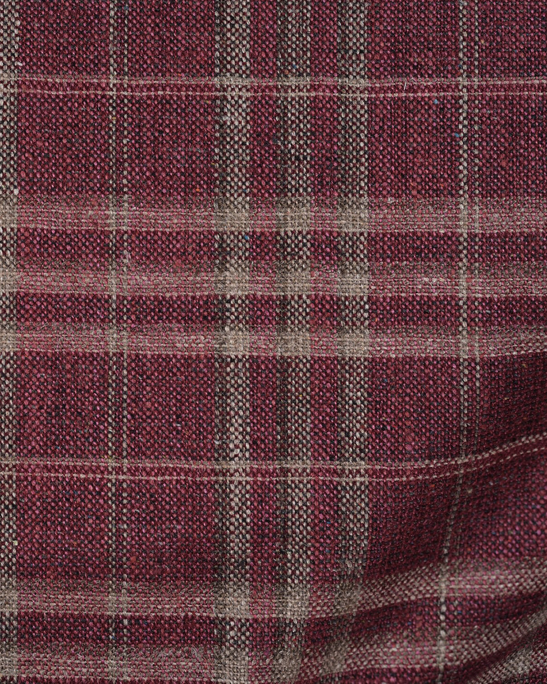 EThomas Maroon Windowpane Checks - 9