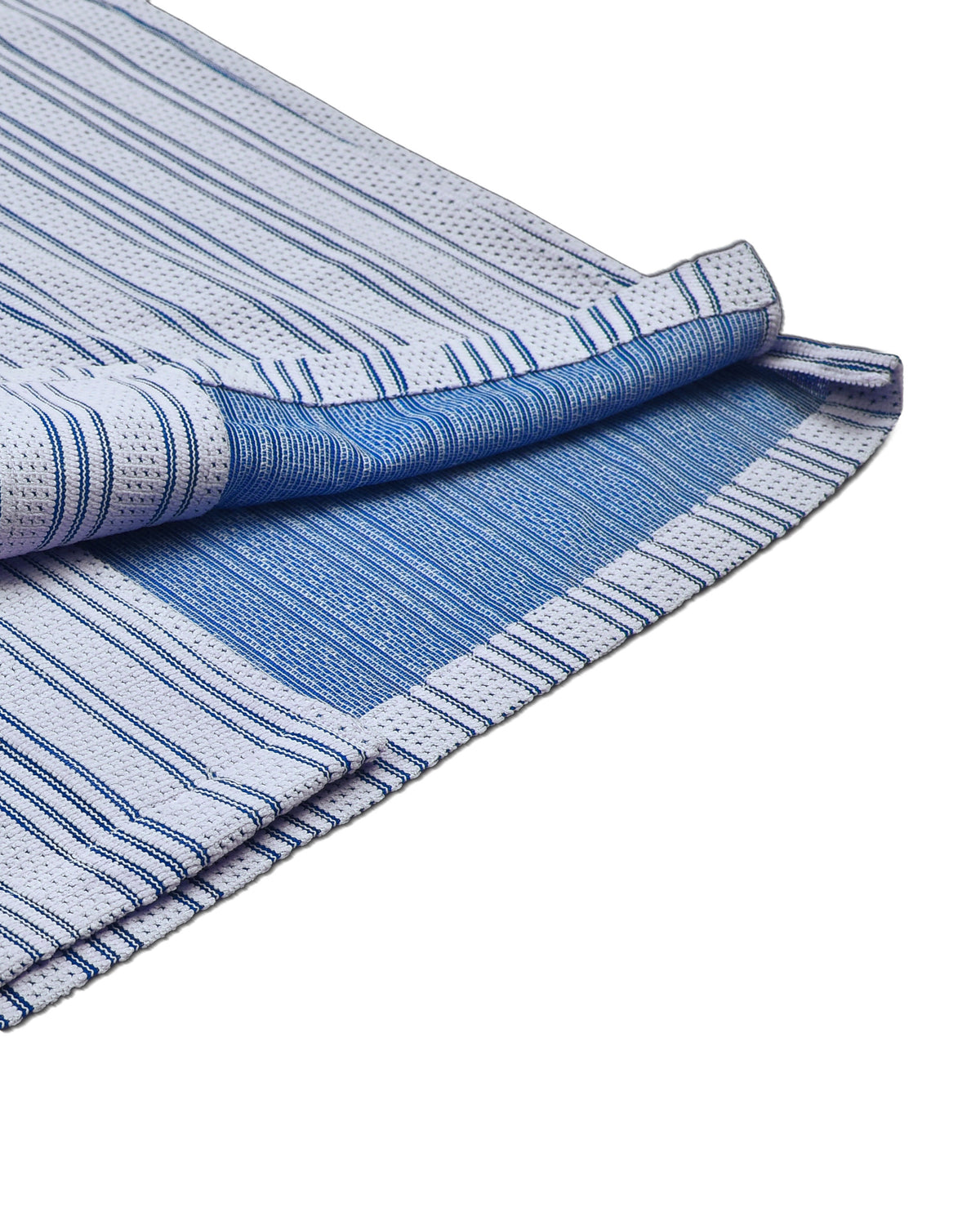 Summer Camp Collar Casual Shirt in White and Blue Stripes - 4