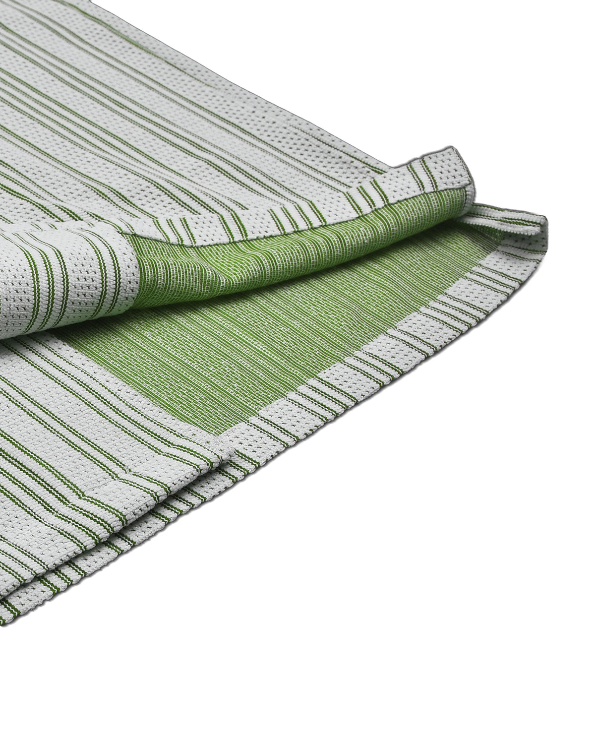 Summer Camp Collar Casual Shirt in White and Green Stripes - 4
