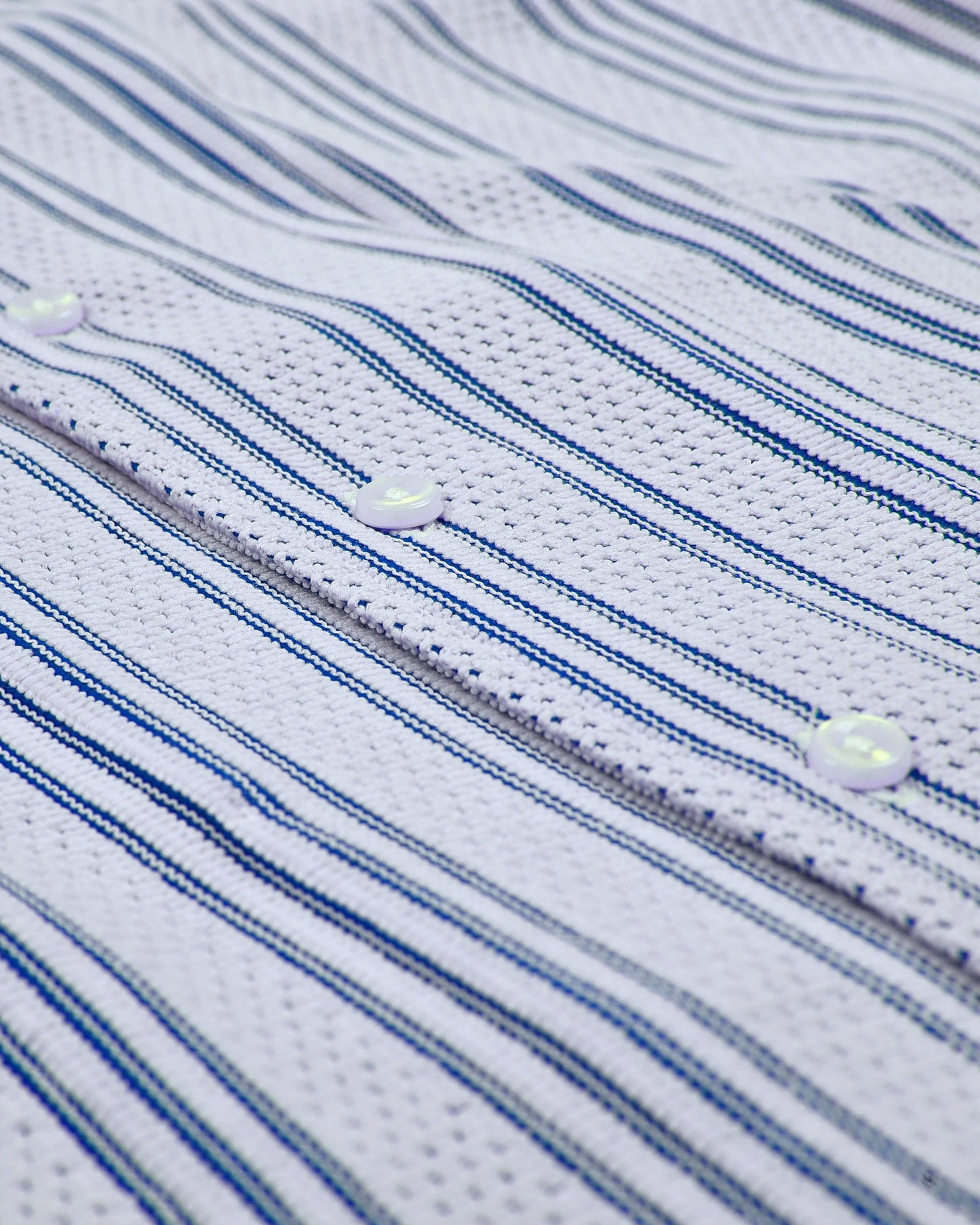 Summer Camp Collar Casual Shirt in White and Blue Stripes