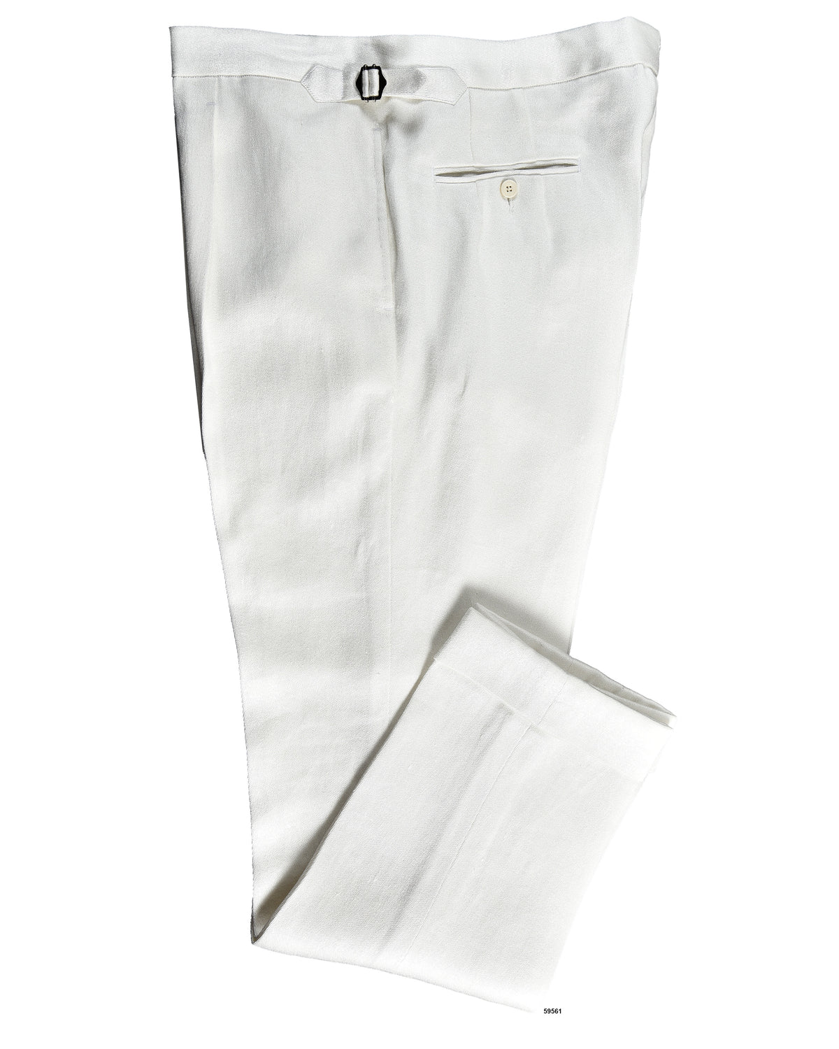 Cream Linen Sateen Pant - 1