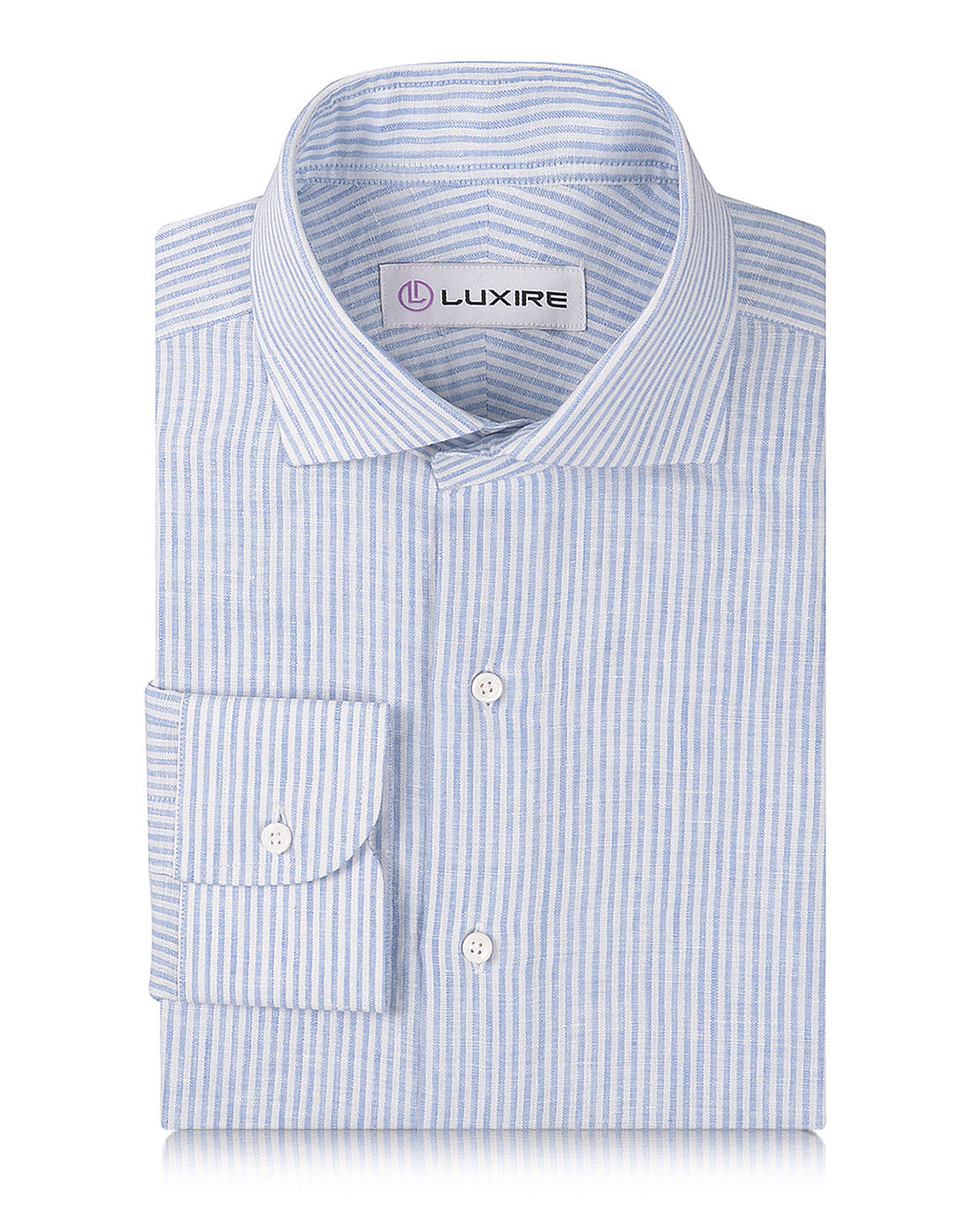 Light Blue Dress Stripes Linen - 1