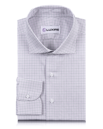Purple Black Tattersall Checks Shirt