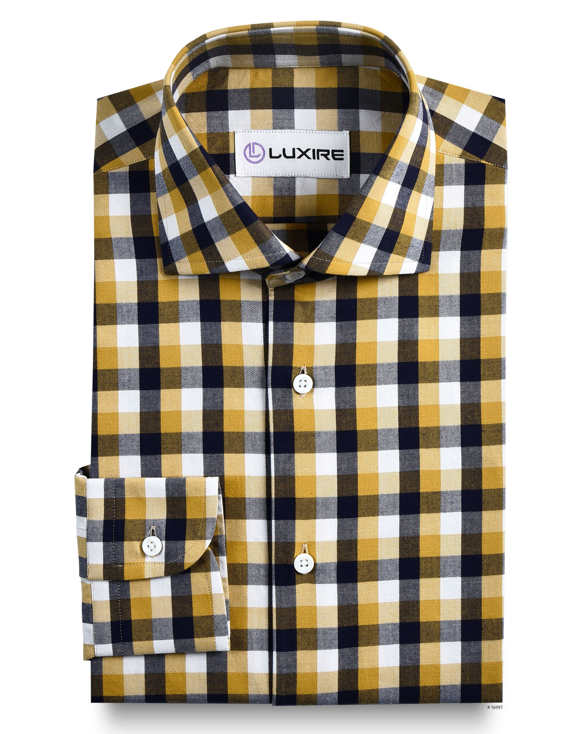 Fall Checks: Light Mustard Purple Gingham - 1