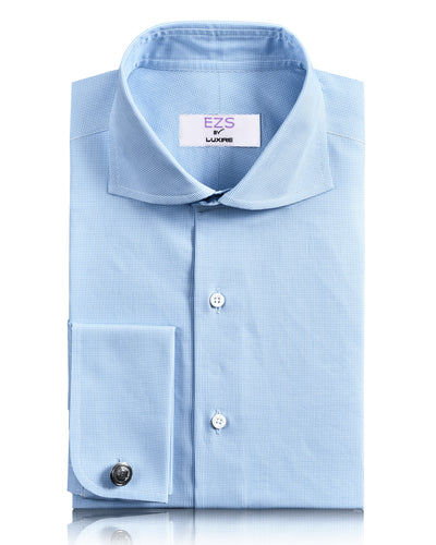 EZS Light Blue Houndstooth Shirt