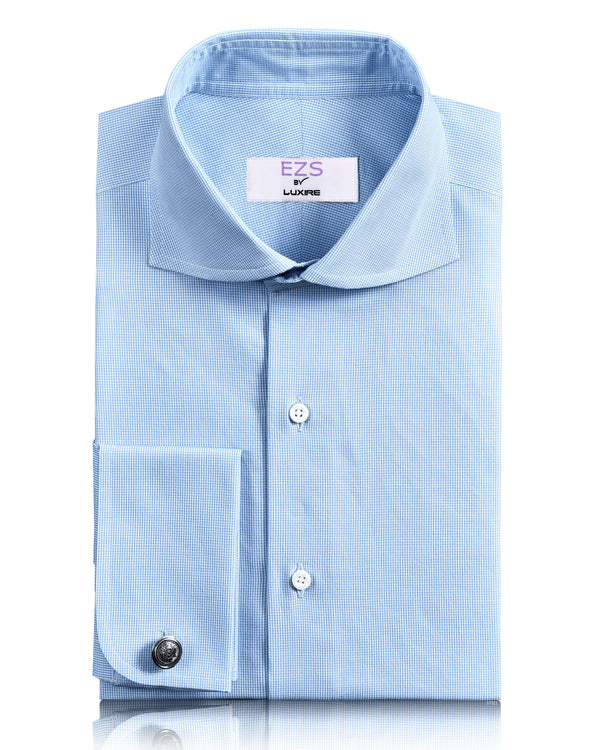 EZS Light Blue Houndstooth Shirt