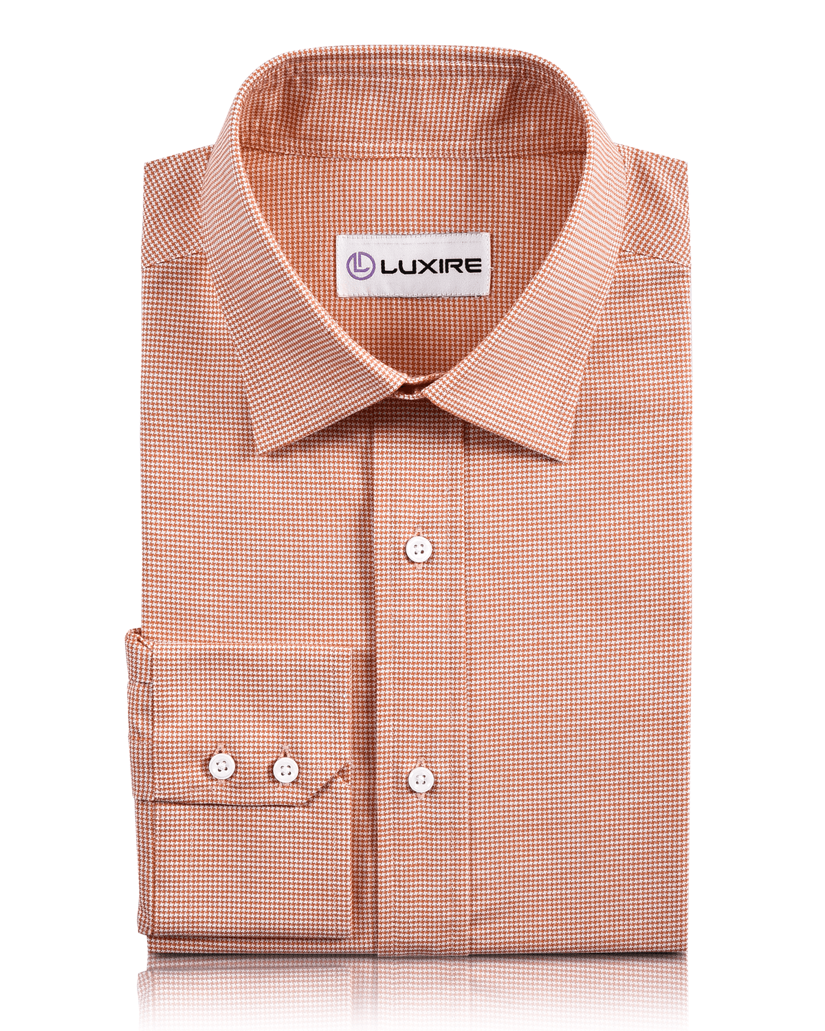 Orange Houndstooth Shirt - 1