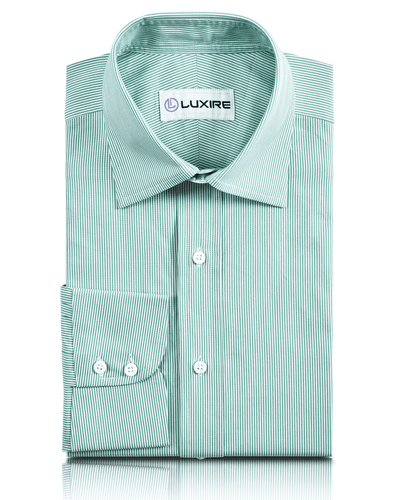 Green Pin Stripes On White