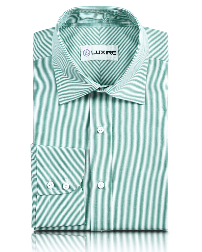 Green Pin Stripes On White