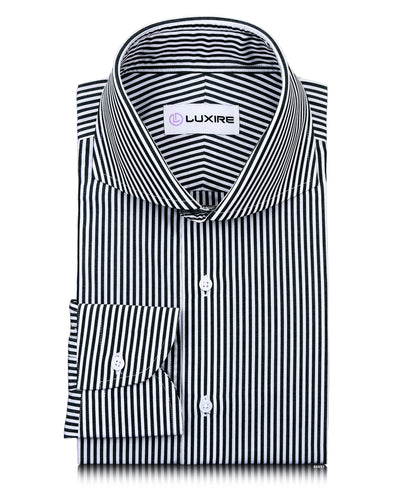 Dark Black Pencil Stripes On White