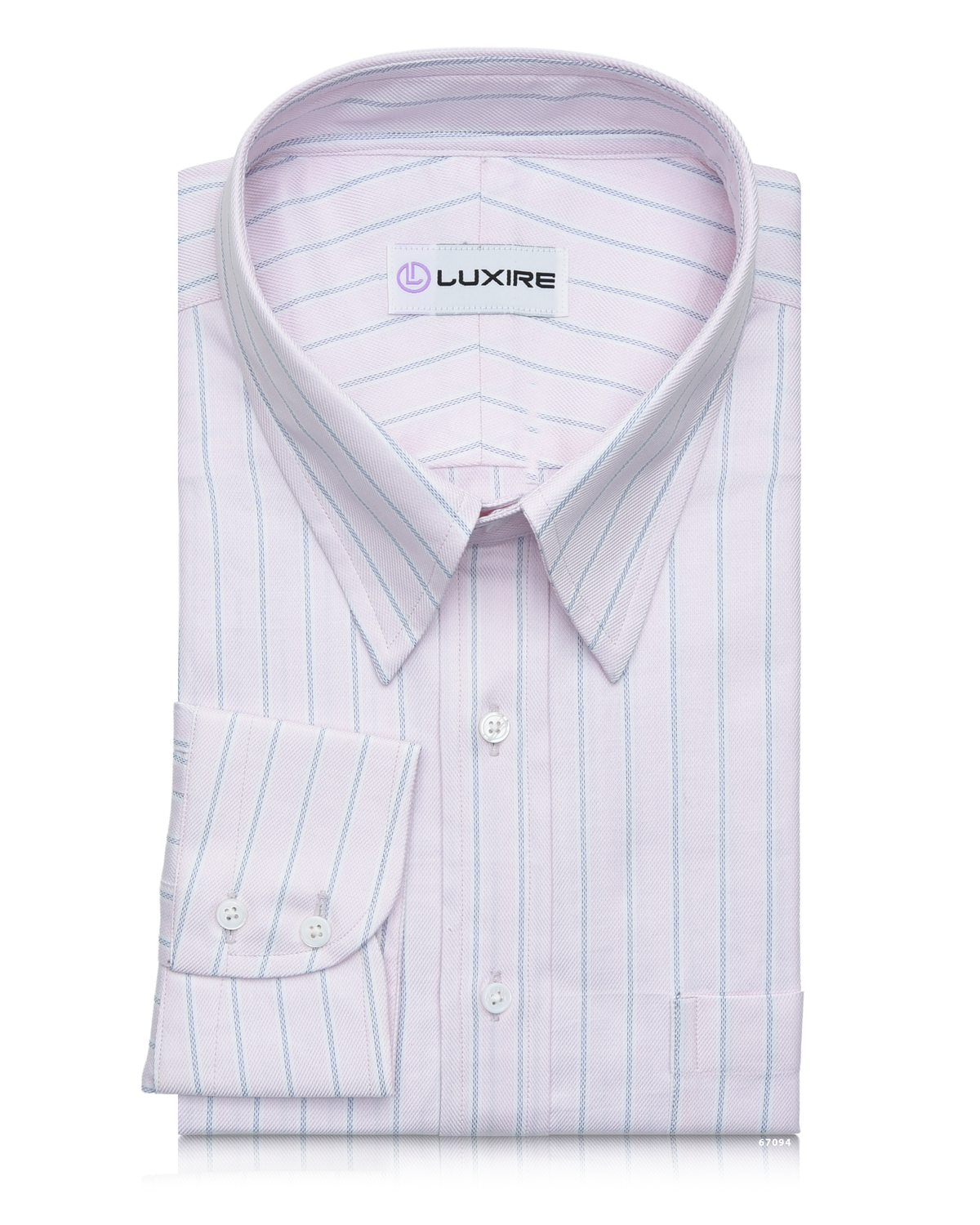 Pink and Navy Stripes Shirt - 1