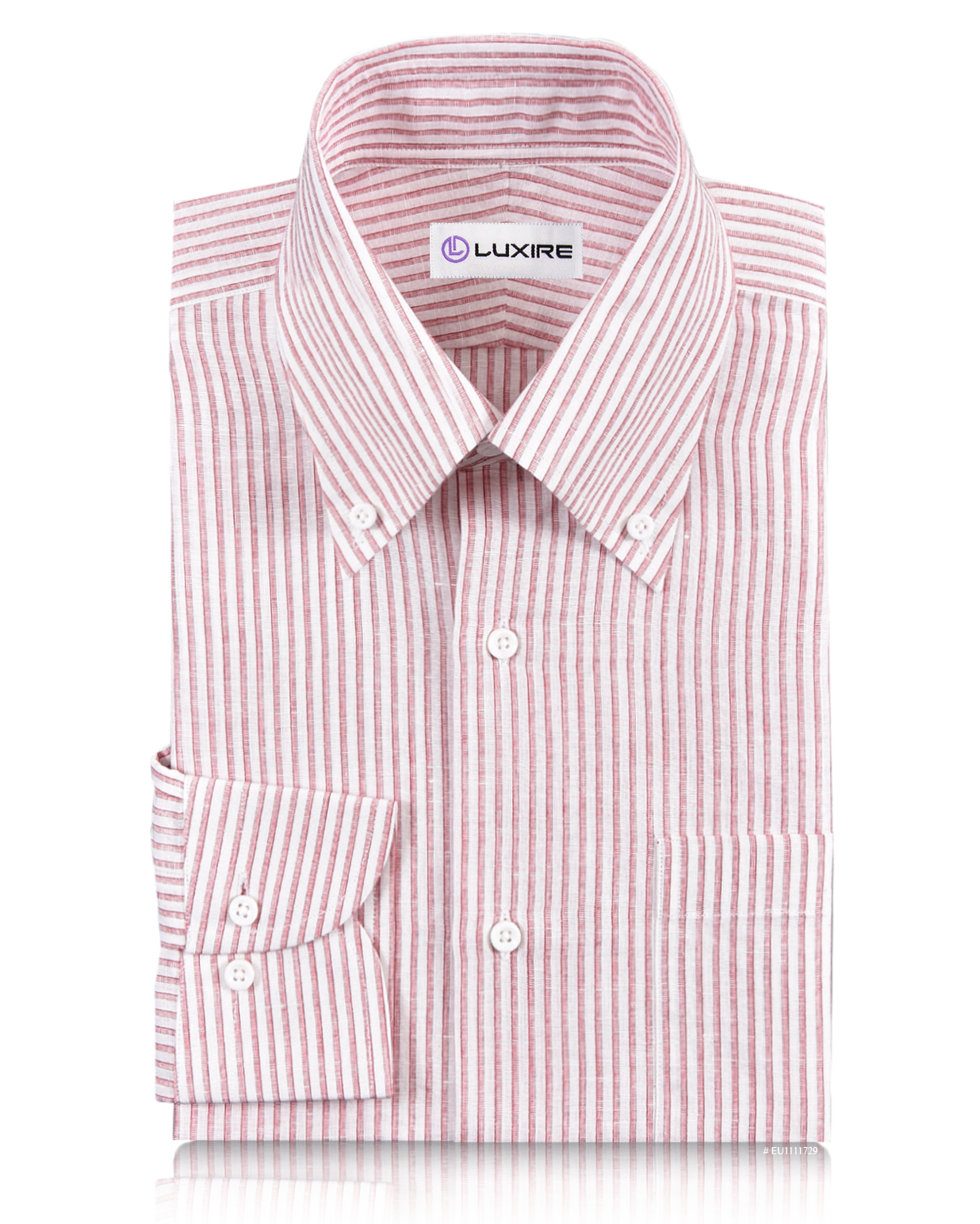 Cotton Linen: Red Candy Stripes On white