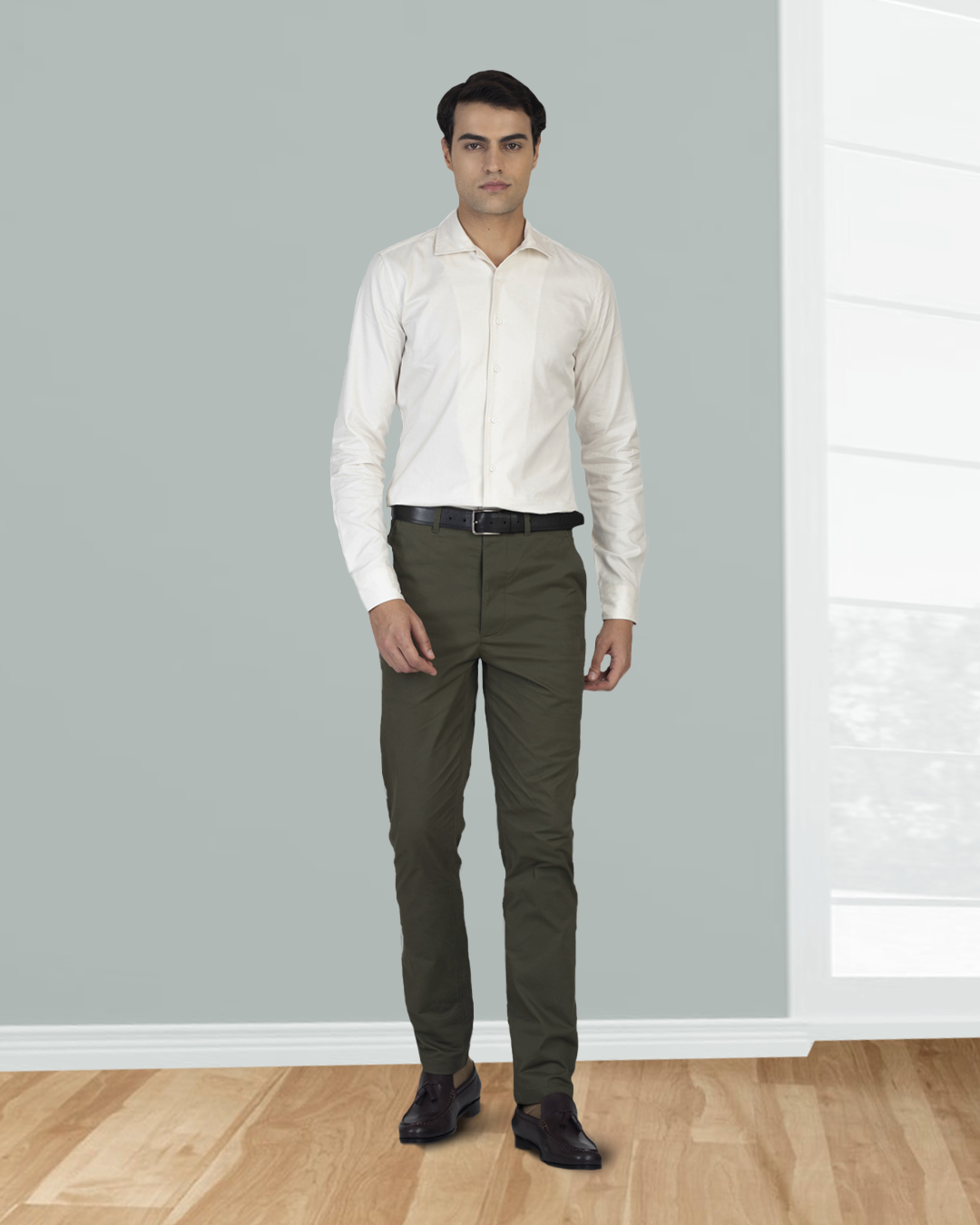 Ecru Herringbone Self Stripes - 4