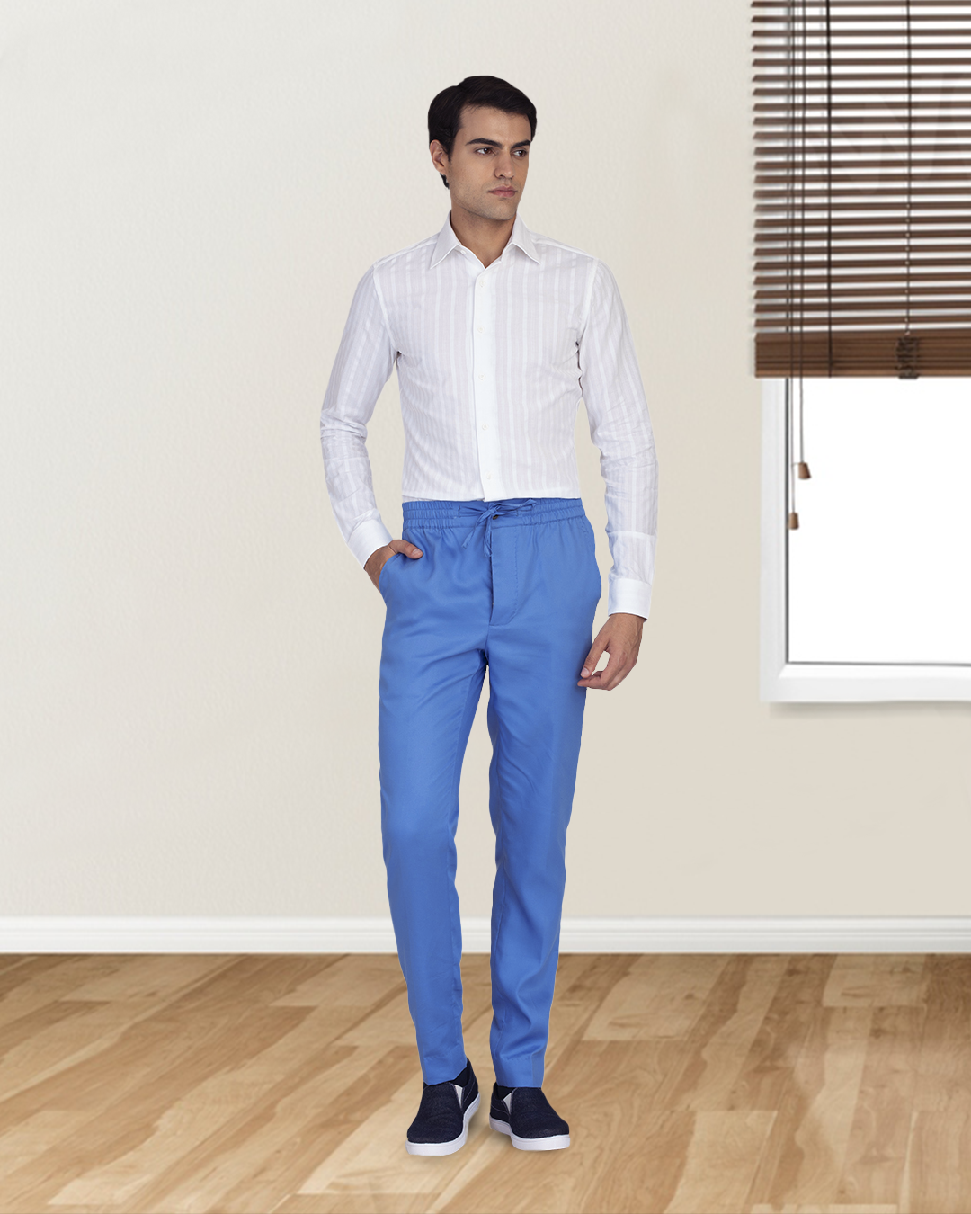 White Self Stripes Shirt - 3
