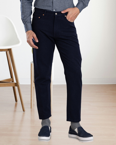 Navy Wool Jeans