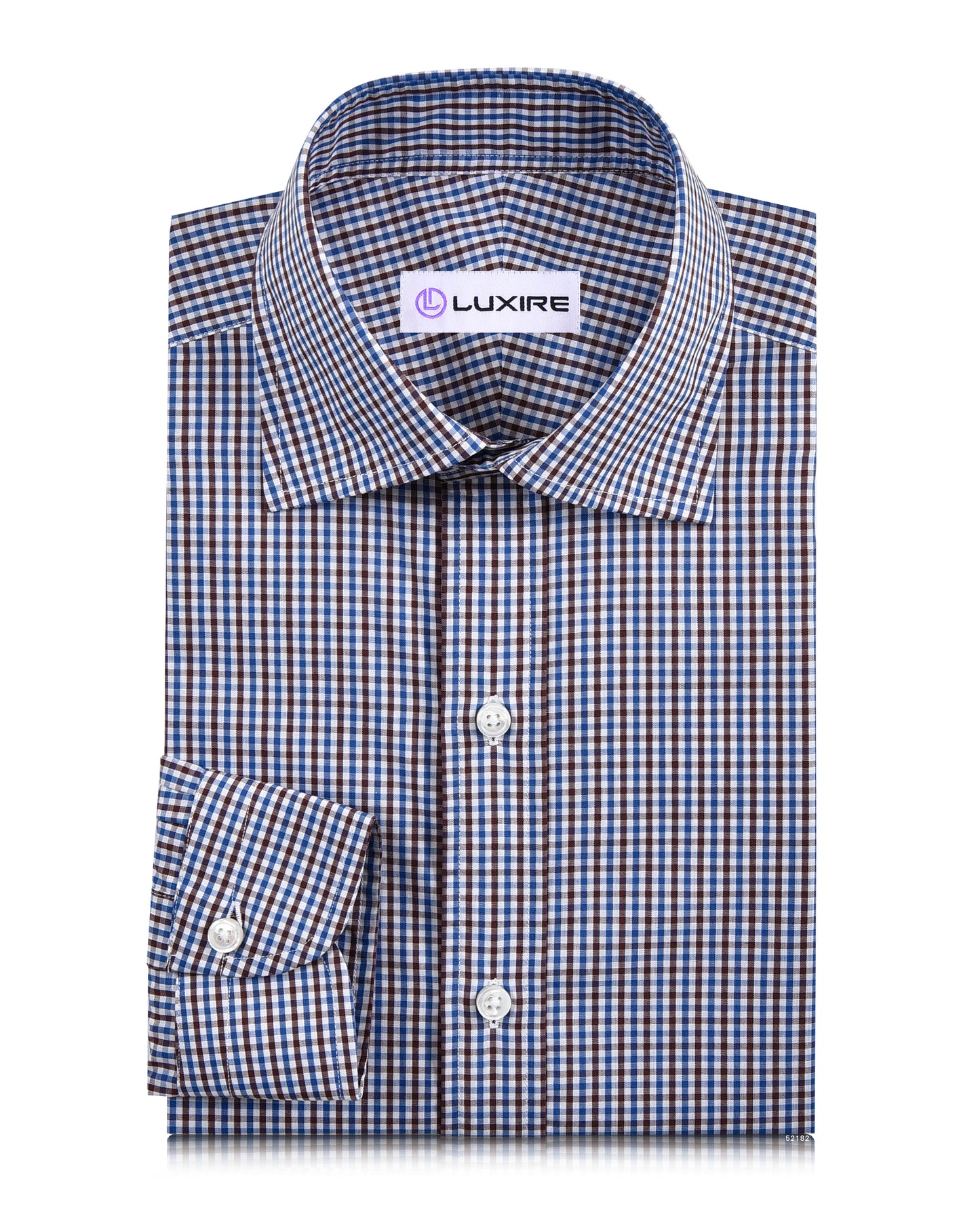 Blue Brown White Gingham Checks