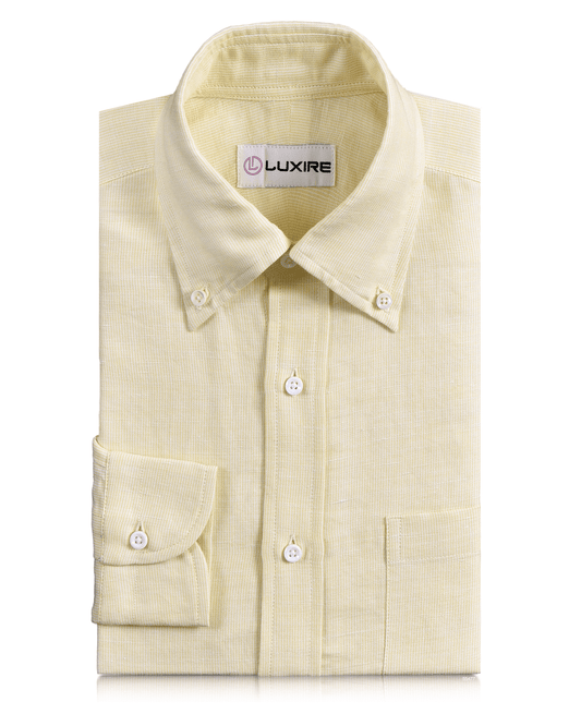 Linen Cotton: Pastel Yellow Chambray