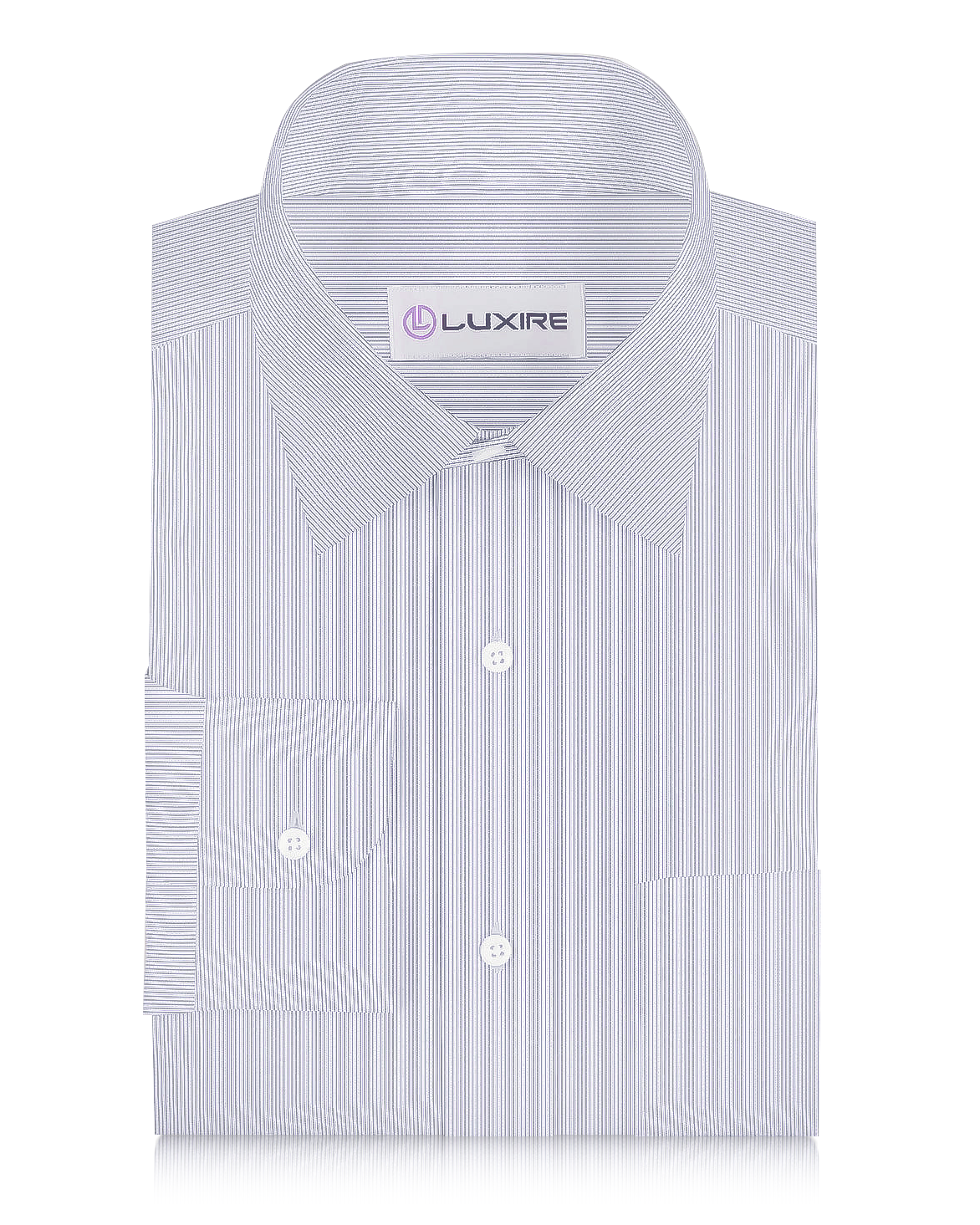 Linen: Ink Blue White Hairline Stripes - 1
