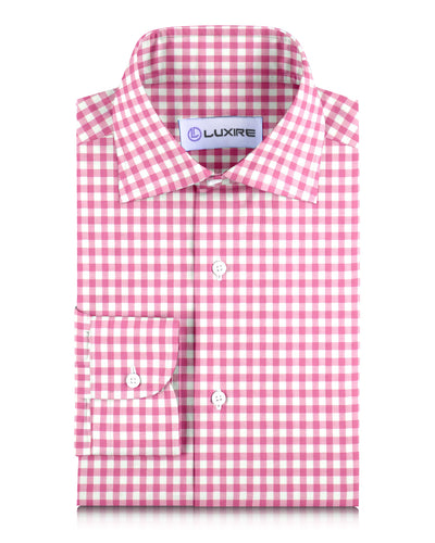 Bright Pink Bold Gingham on White