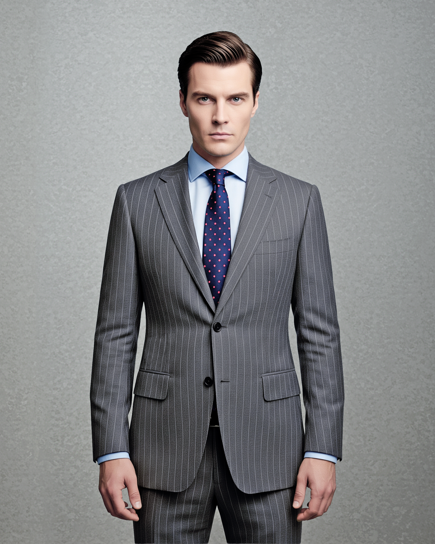 Grey Wool Pinstripes Suit