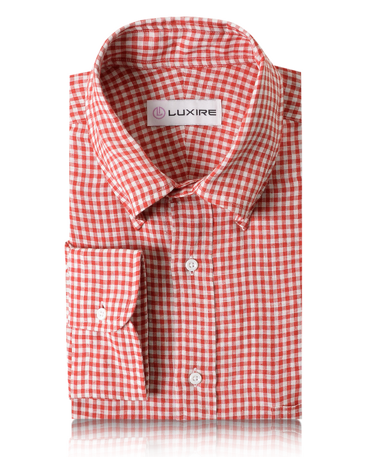 Linen: Red White Gingham Checks