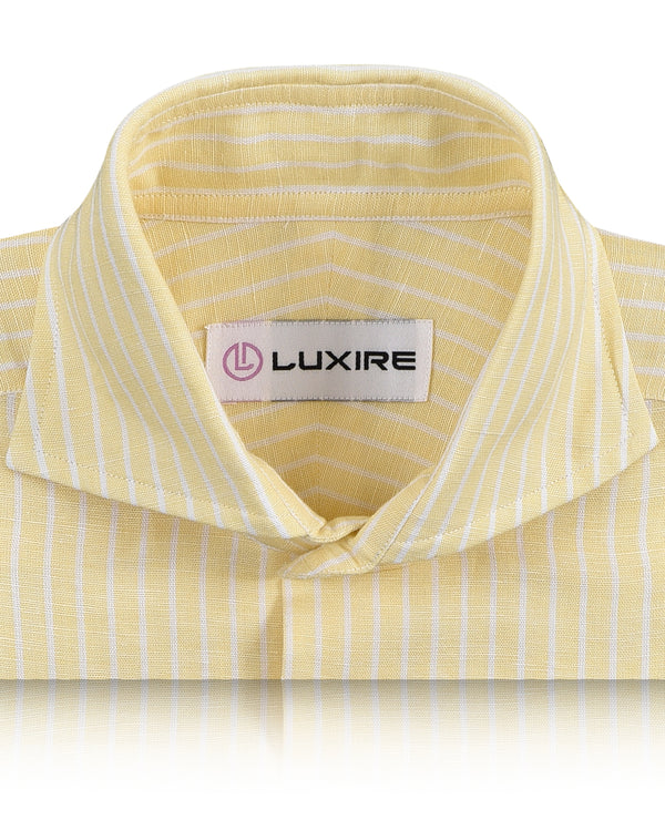 Cotton Linen: White Pencil Stripes On Pastel Yellow