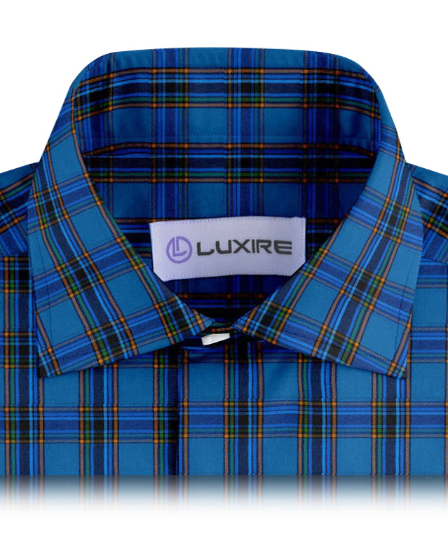 Blue Black Dark Orange Green Tartan Checks - 2