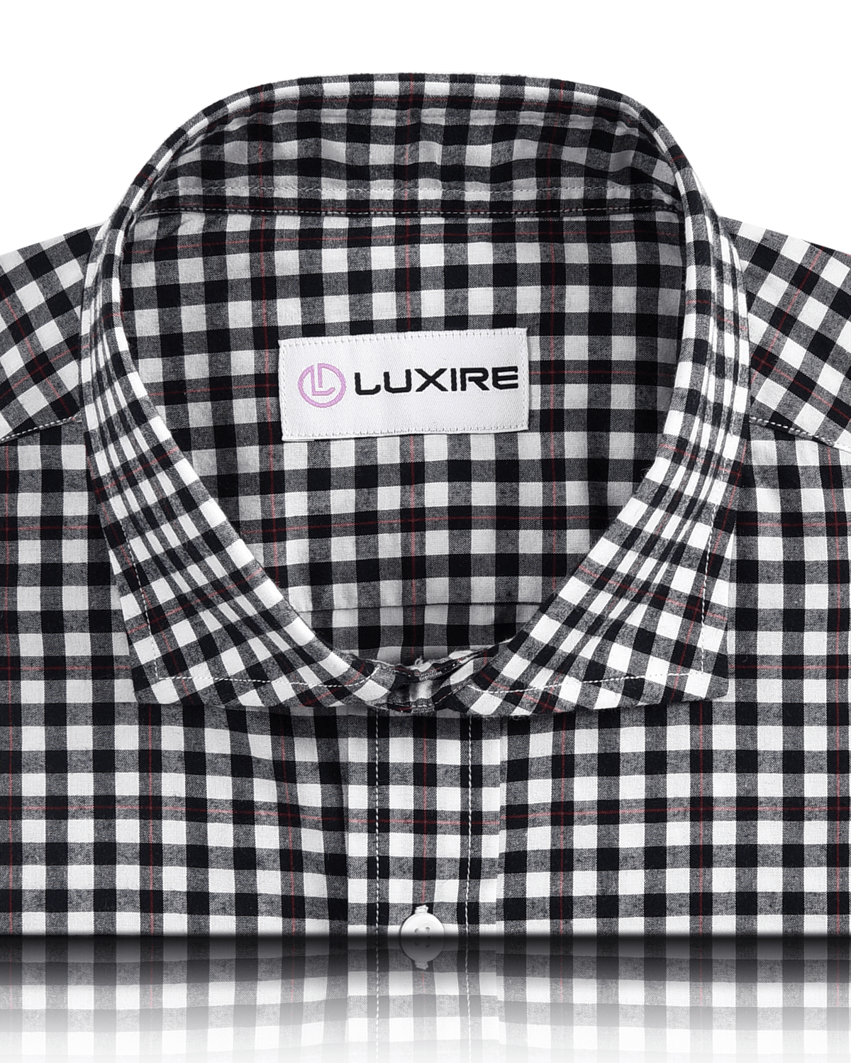 Red Pinstripes On Black Gingham Shirt - 2