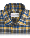 Flannel: Yellow Blue Grey Herringbone Checks