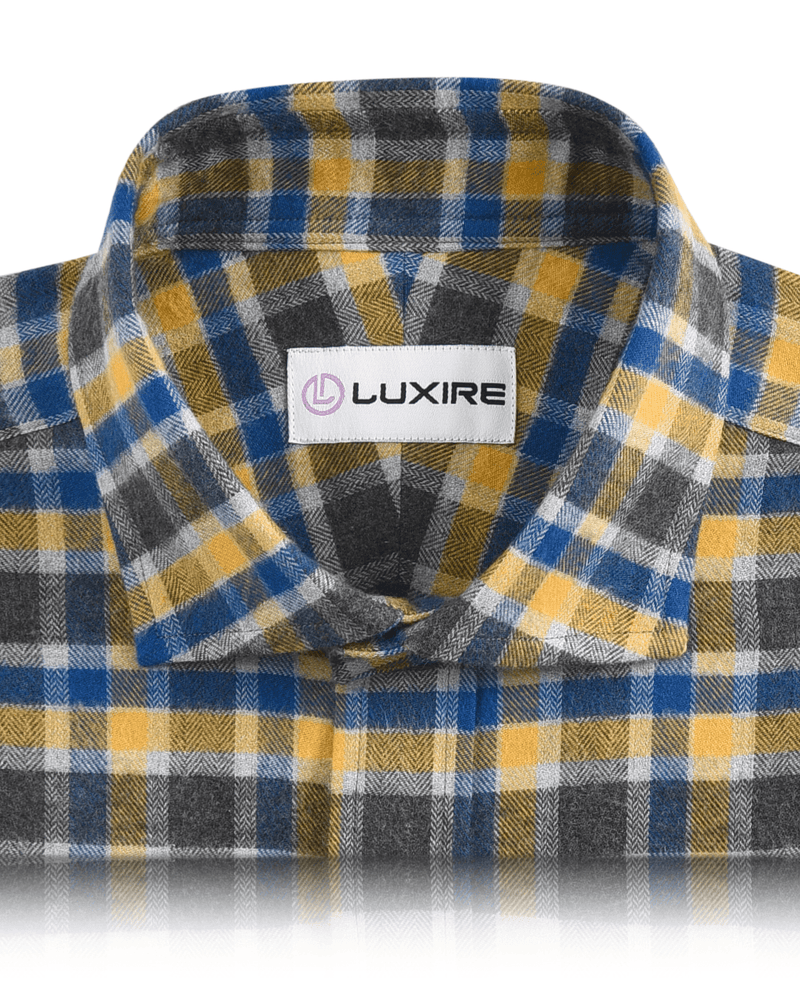 Flannel: Yellow Blue Grey Herringbone Checks