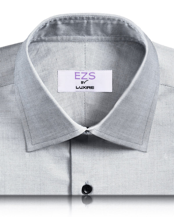 EZS Grey-White End-on-End Shirt