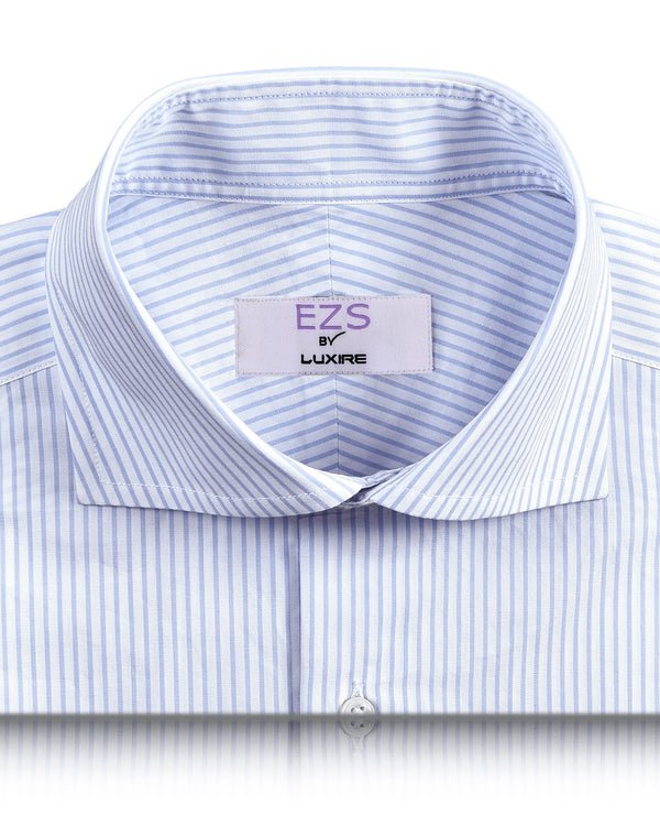 EZS Pale Blue Dress Stripes Shirt