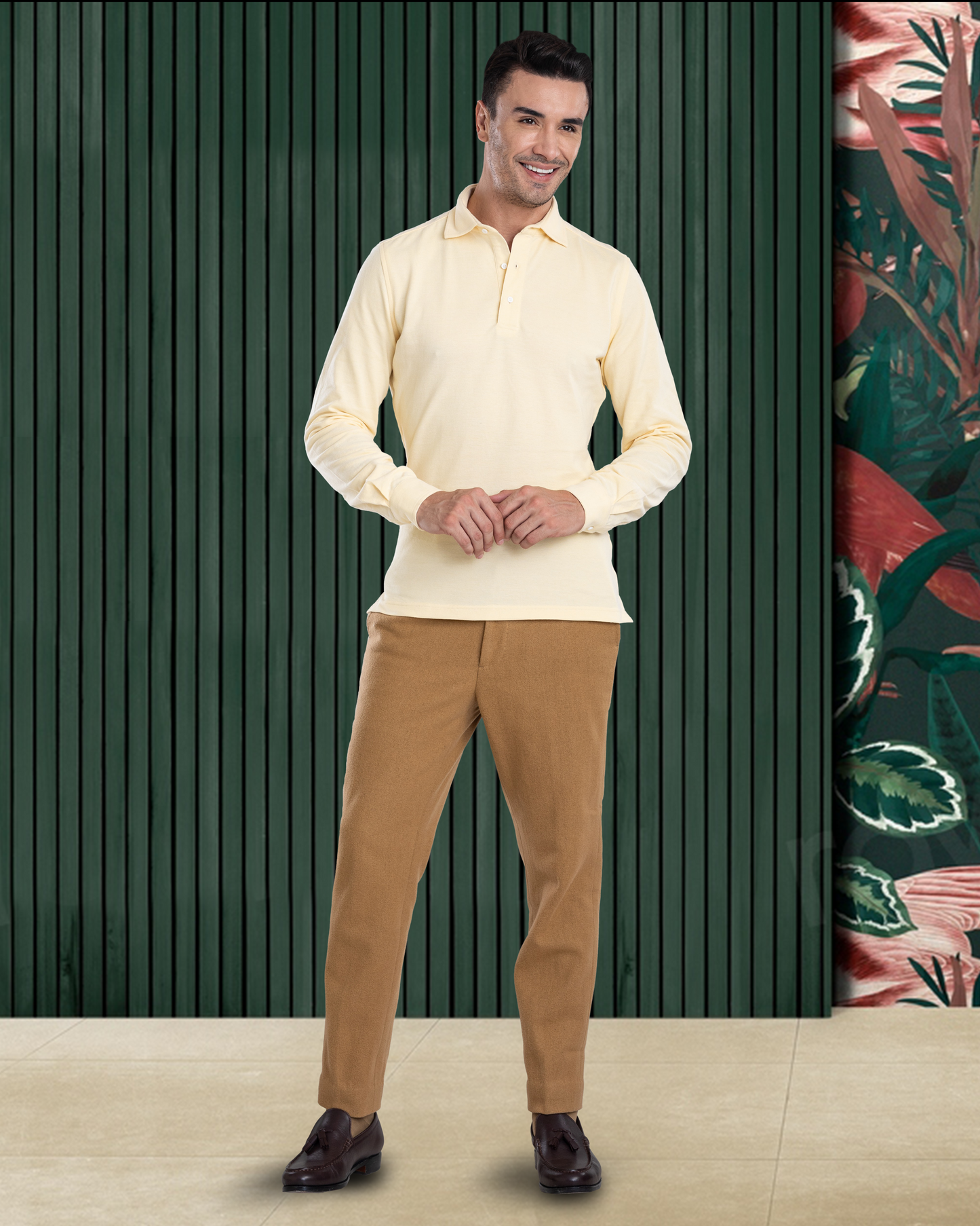 Washable Wool Pants: Camel Wool Rich Flannel