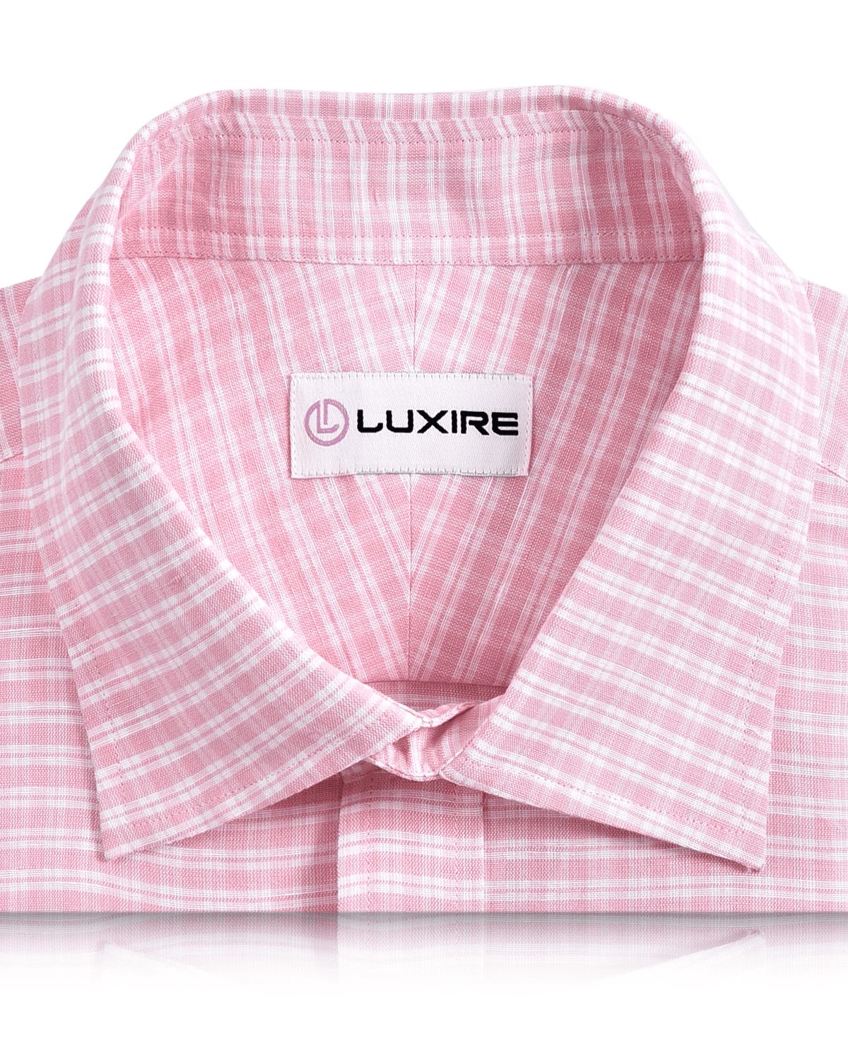 Cotton Linen: Light Pink Tartan Checks On White - 2