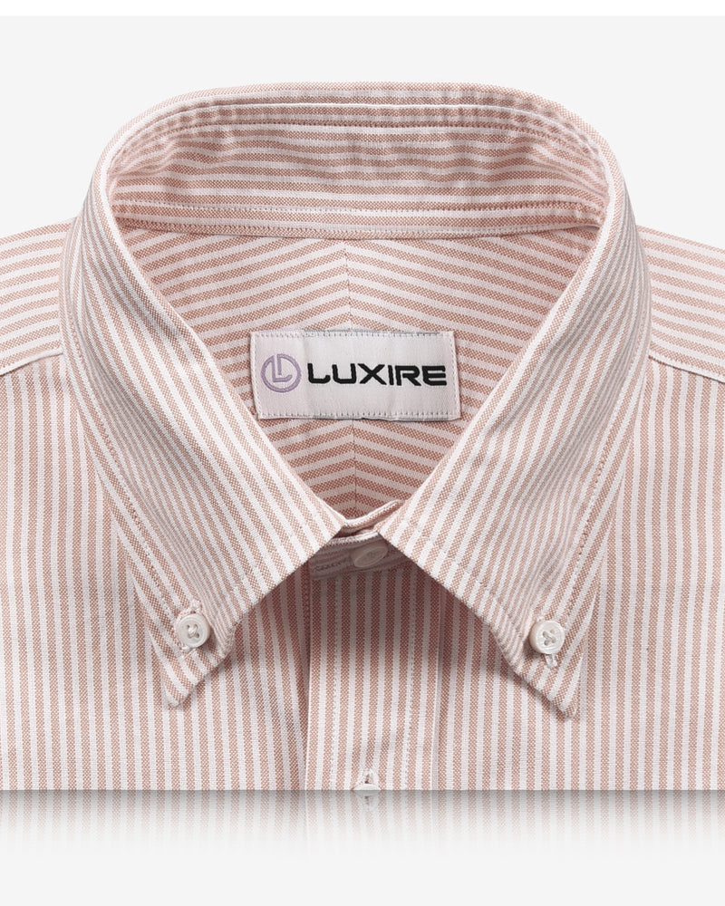 Pale Orange University Stripes Oxford Shirt