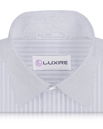 Linen: Ink Blue White Hairline Stripes