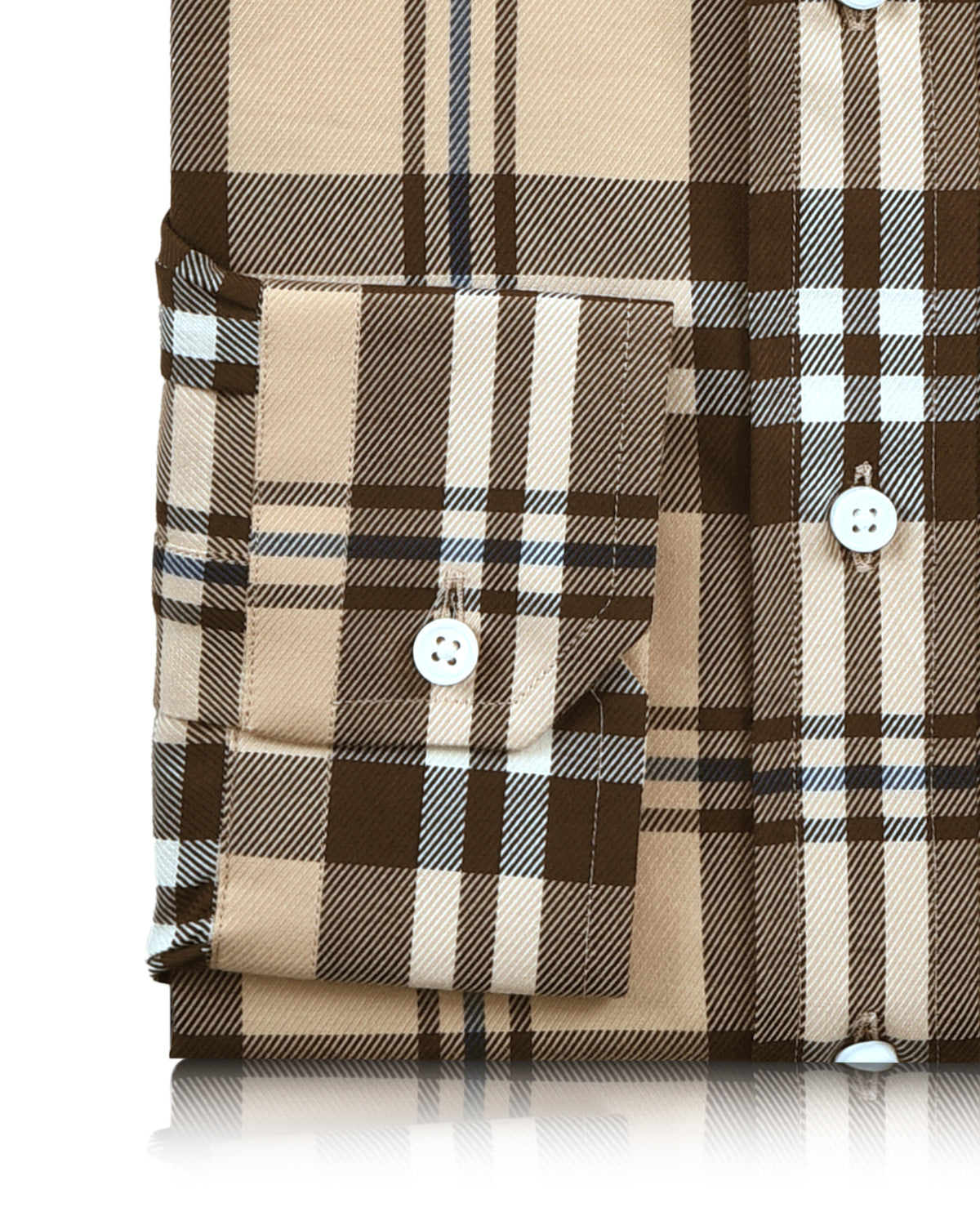 Iconic British Checks Tan Brown Twill - 3