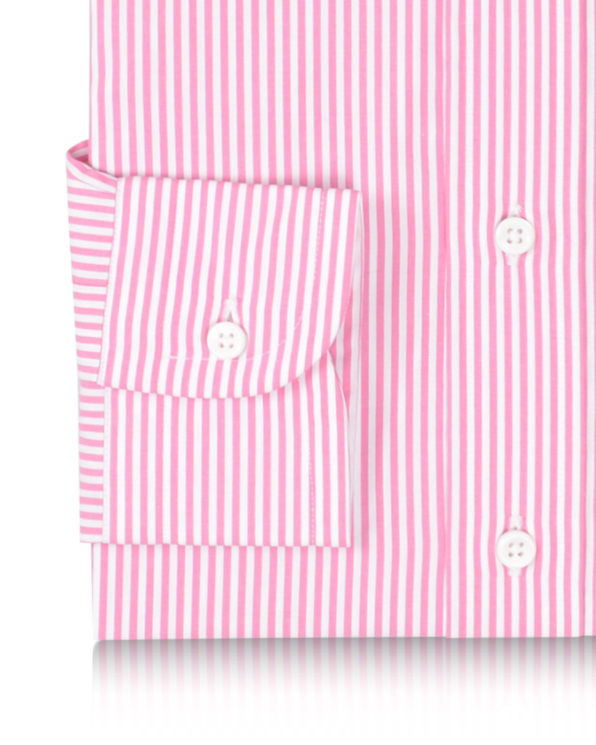 Rosewine Pink Pencil Stripes on White