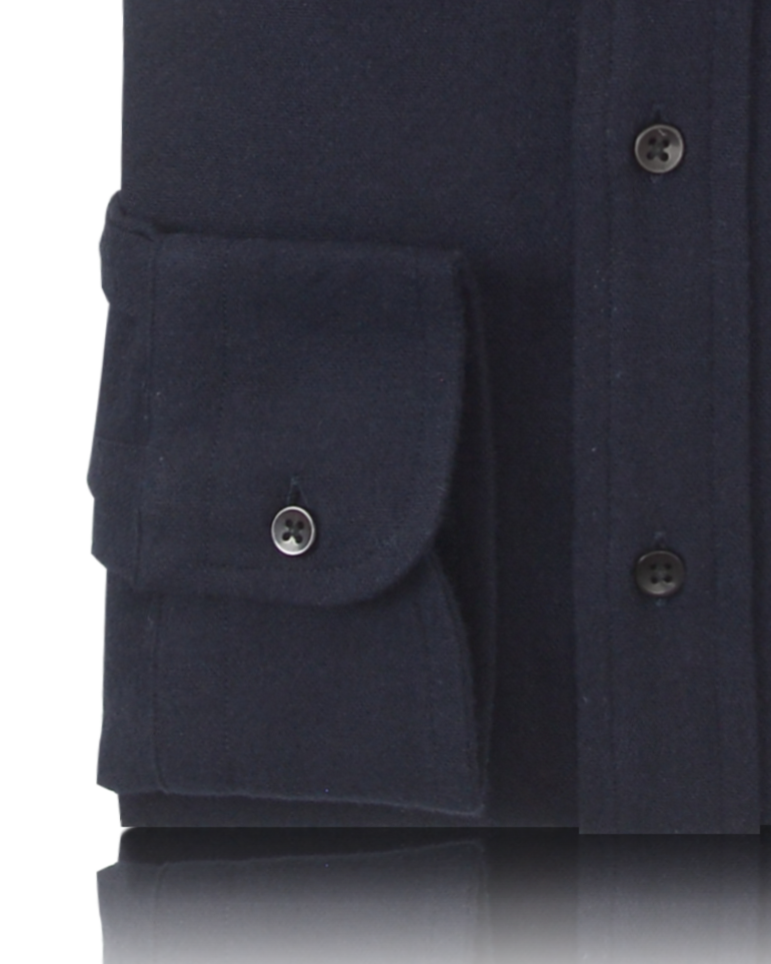 Navy Blue Flannel Shirt - 3