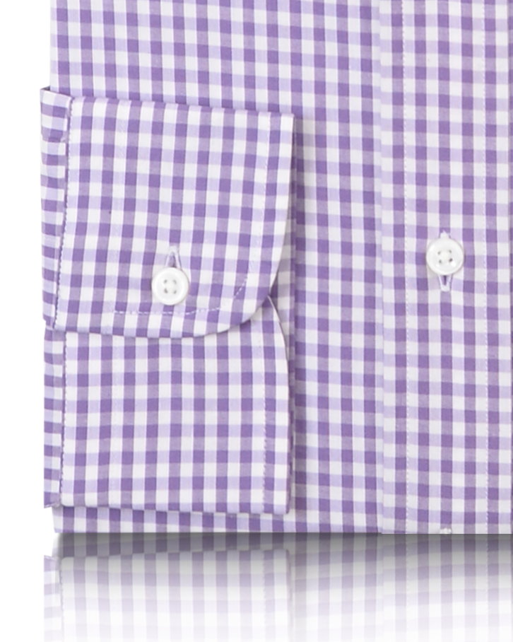 Dark Purple Gingham on White Shirt - 3