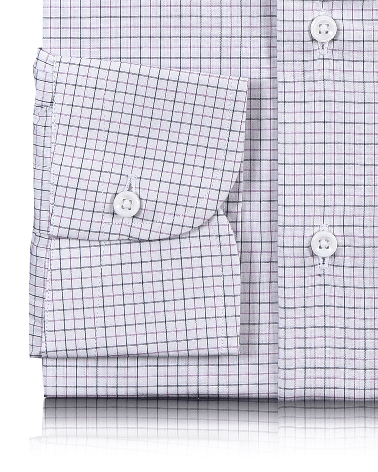 Purple Black Tattersall Checks Shirt