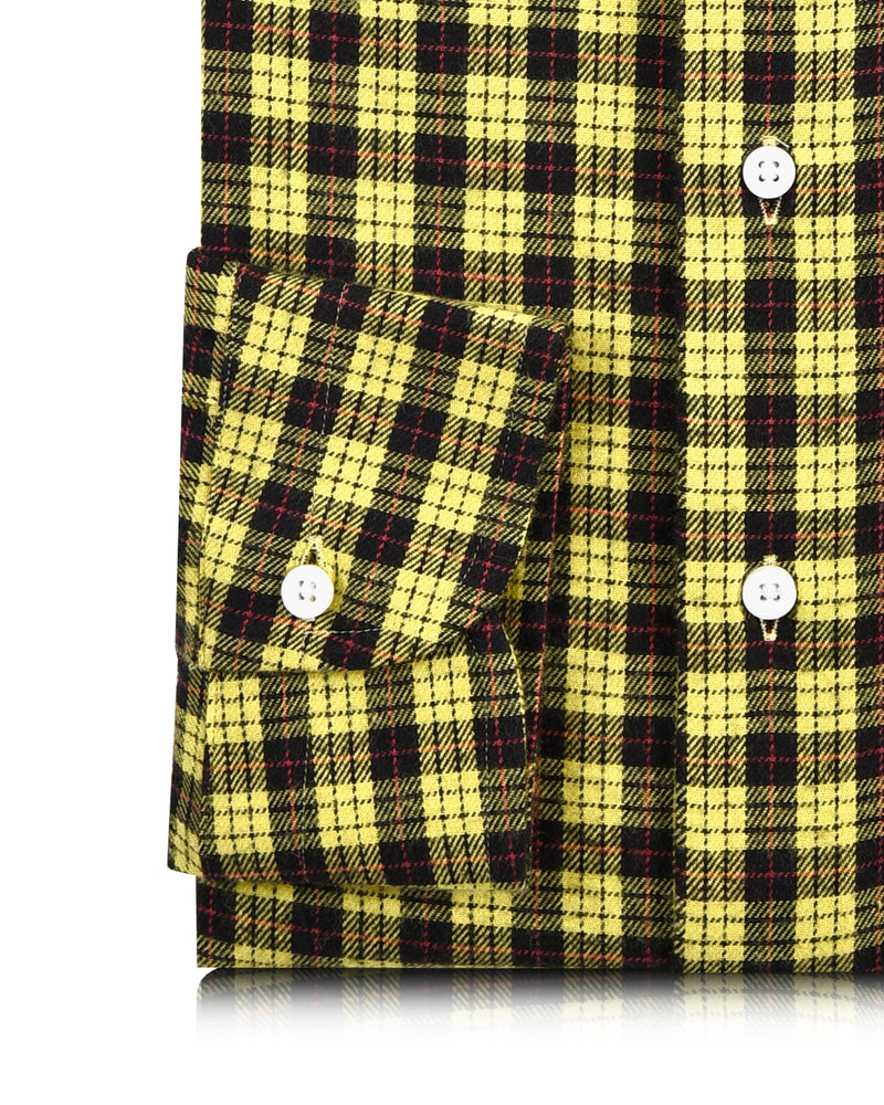 Yellow Black Tattersall Flannel