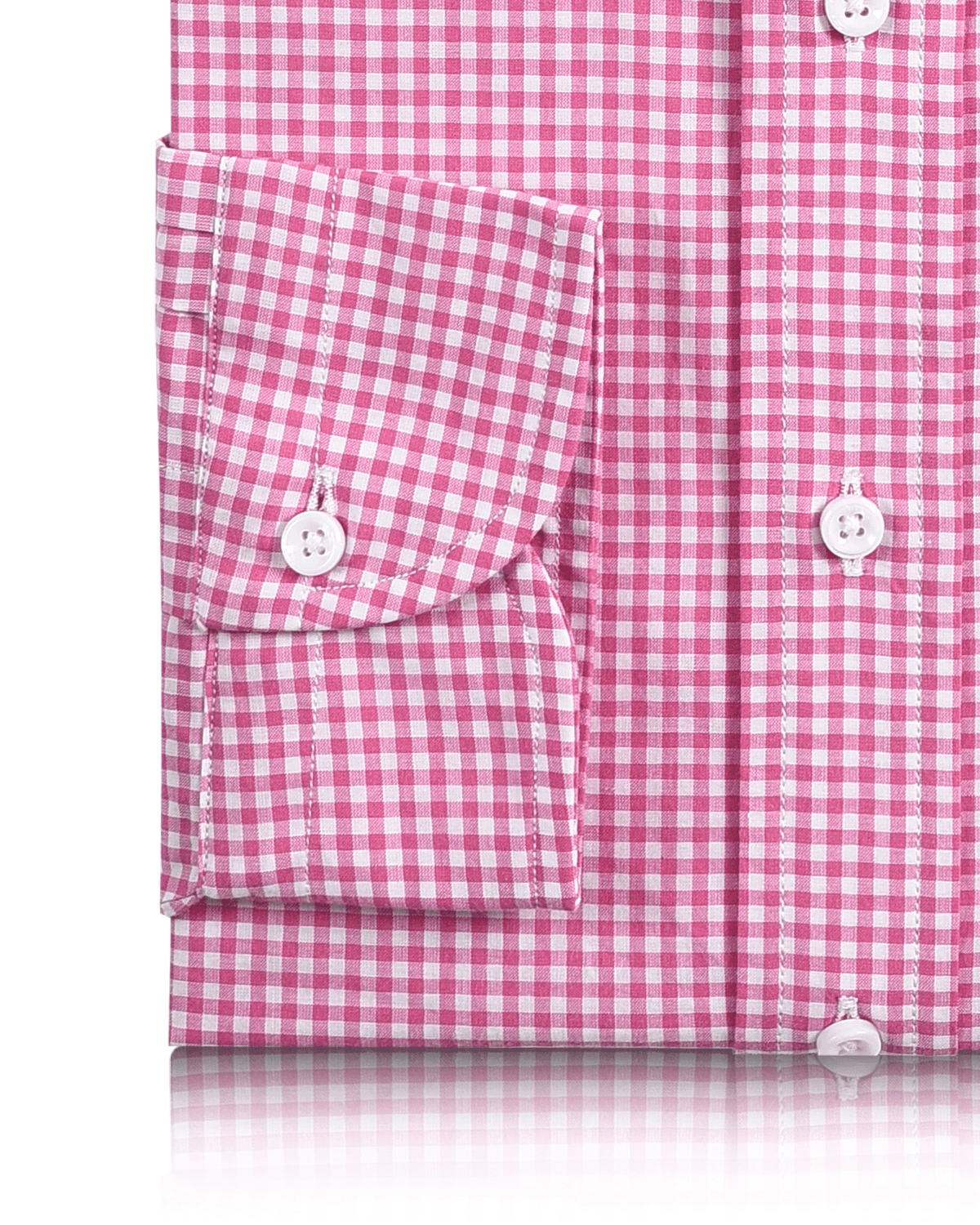 Pink White Gingham Check Shirt - 4